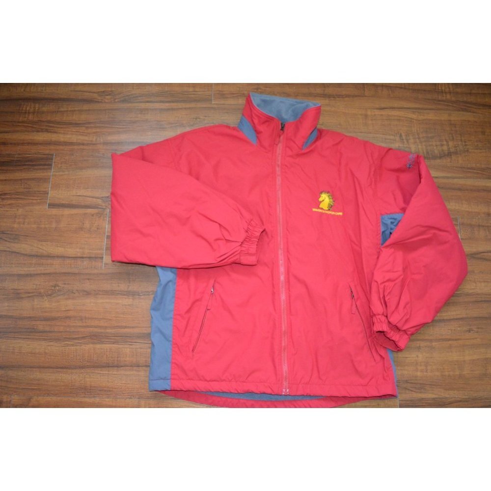 Columbia Softshell Full Zip Jacket Red/Gray Men’s Medium EUC